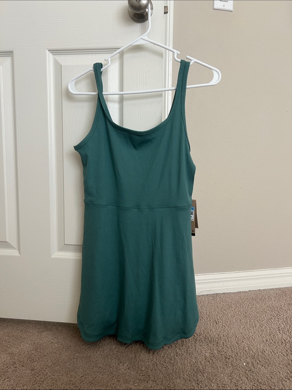 NWT Teal Scoop Neck Tank Dress with Built in shorts and pocket